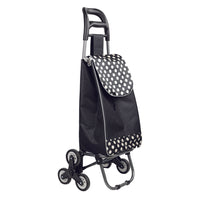 BIOS Living - Chariot Roulant avec 3 roues - Noir avec pois blancs-3 roues facilitant la montée des escaliers