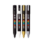 Posca - Marqueurs de peinture à base d'eau - Pointe moyenne réversible (1,8-2,5 mm) - Couleurs assorties - paquet de 4-La pointe en forme de balle offre un meilleur contrôle et une plus grande précision.