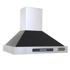 KUCHT KRH3015-K 30 po Hotte murale professionnelle - 900 CFM - Acier inoxydable/Noir-Équipée de deux lampes DEL de 1,5 W, cette hotte Pro‑Style au design sans couture offre une meilleure visibilité pendant la cuisson et rehausse l’apparence de votre cuisinière Kucht Pro