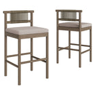 Modway - Eleni Terrasse extérieure Bois de teck Tabourets de bar Ensemble de 2 - Caillou-Cadre en bois de teck