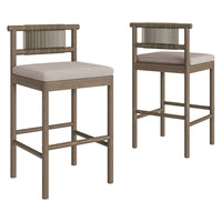 Modway - Eleni Terrasse extérieure Bois de teck Tabourets de bar Ensemble de 2 - Caillou-Cadre en bois de teck