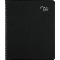 Mead - Cahier de rendez-vous mensuel Contempo 2025 - 8 3/4 po H x 6 7/8 po l - noir - bilingue-12 mois avec onglet : janvier 2025 à decembre 2025