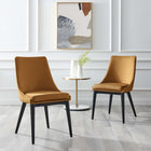 Modway - Viscount Accent Performance Velvet Chaises de salle à manger Ensemble de 2 - Cognac-Pattes en caoutchouc noir