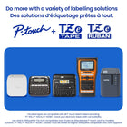 Brother TZe241 Ruban laminé blanc avec texte noir authentique pour étiqueteuses P-touch, 18 mm de largeur x 8 m de longueur-Conçu et testé dans les usines certifiées ISO de Brother