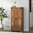 HOMCOM - Armoire de cuisine avec étagères réglables - brun-Panneau de particules avec revêtement mélaminé pour un nettoyage facile 