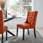 Modway - Baronet Bouton touffé Tissu Chaise à manger - Orange-Rembourrage en mousse dense