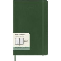 Moleskine - 2025 Agenda hebdomadaire à grande couverture souple - 5" x 8.25" - Vert myrte-Daté De Janvier À Décembre 2025