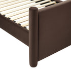 Modway - Rael Performance Velvet Lit de plateforme complet, Marron chocolat-7