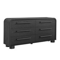 Modway - Bellamy 6 tiroirs Commode - Noir-Commode moderne courbe à 6 tiroirs