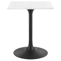 Modway - Lippa 24 po Carré Bois Table à manger, Noir Blanc-Table à manger moderne
