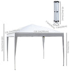 Outsunny - Tente gazébo pliante d'extérieur 10 pi l x 10 pi L - Blanc-Convient pour les réunions de famille, les barbecues ou d'autres activités en plein air