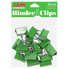 JAM Paper - Pinces à reliure colourées - taille moyenne - 32 mm (1 1/4 po) - vertes - paquet de 15-Couleur : Vert | Fabriqué en acier trempé pour une tenue extra forte