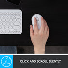 Logitech Pebble souris sans fil avec Bluetooth ou récepteur 2,4 GHz - Blanc-Connectez la souris sans fil au choix en Bluetooth ou via le récepteur USB compact inclus