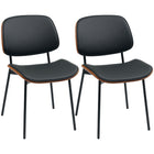 HOMCOM - Chaises de salle à manger style milieu du siècle moderne - noir - lot de 2-Les chaises de salle à manger en bois courbé rehaussent l’ambiance chic de la salle à manger 
