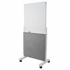 Quartet Chevalet agile - 27,5 po x 60,5 po - blanc/gris (Q293066W)-Le tableau blanc en verre mesure 25-1/2 po x 28-7/8 po