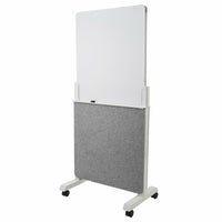 Quartet Chevalet agile - 27,5 po x 60,5 po - blanc/gris (Q293066W)-Le tableau blanc en verre mesure 25-1/2 po x 28-7/8 po