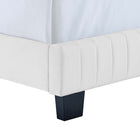 Modway - Celine Chenal Touffé Performance Velvet Lit King, Blanc-Pieds en bois massif