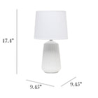 Simple Designs - Lampe de table à base plissée - Blanc cassé-1 ampoule à culot moyen de 60 W de type A (non incluse) est requise