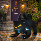 HOMCOM - Chat noir accroupi gonflable Airblown de 6 pieds pour décor d'extérieur Halloween - Noir-Se gonfle automatiquement en quelques minutes lorsqu'il est branché sur n'importe quelle prise électrique standard 