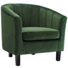Modway - Prospect Chenal Touffé Performance Velvet Fauteuil - Émeraude-Fauteuil moderne à dossier de baril