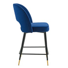 Modway - Rouse Performance Velvet Tabouret de comptoir - Marine-Rembourrage en mousse dense
