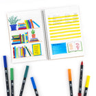 Tombow - Stylos à double pointe, couleurs primaires, paq./10-La pointe ogive crée des traits uniformes