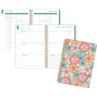 Mead - Agenda scolaire hebdomadaire/mensuel Caprice floral 2025-2026 - 8 1/2 po H x 5 1/2 po l - bleu - bilingue-15 pages mensuelles à onglets pour passer rapidement à n'importe quelle date
