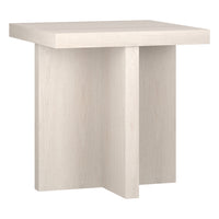 Hudson&Canal - Table d'appoint carrée Elna de 56 cm de largeur, , blanc aulne-Un design scandinave contemporain pour votre salon, votre bureau et plus encore