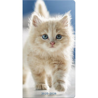 DateWorks - Planificateur de poche mensuel Chatons Câlins 2025-2026 - 3,5 po x 6,5 po - Bilingue-Juin 2024 - Décembre 2026