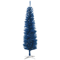 HOMCOM - Sapin de Noël artificiel fin 6pi - bleu profond-6pi de haut, luxuriant avec des feuilles bleu foncé qui donnent un aspect sain et naturel 