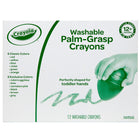 Crayola - Crayons lavables à paume - Paquet de 12-Crayons pour tout-petits : Dispose de 12 crayons en forme d'œuf de palme Grasp (6 couleurs exclusives).
