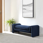 Modway - Waverly Performance Velvet Banc - Bleu Minuit-Tissu résistant aux taches