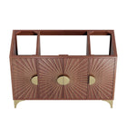 Modway - Daylight 48" Armoire de lavabo compatible avec un seul lavabo (non inclus) - Noyer-Bois massif de manguier