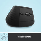 Logitech - Lift Souris Ergonomique Verticale - Graphite-Les pièces en plastique de Lift contiennent du plastique post-consommation certifié recyclé (Graphite: 70%, Rose et Off-white: 54%; hors plastique dans le récepteur, la batterie, le circuit imprimé (PWA), le câble FFC et l'emballage)