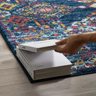 Modway - Entourage Treillis floraux vintage Khalida Tapis de 5 pi l x 8 pi L - Bleu Orange Jaune Rouge-Polypropylène 100% Frise