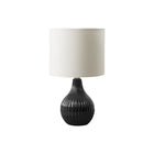 Monarch Specialties - Luminaire - 17 po H Lampe De Table - Céramique Noire - Abat-Jour Ivoire / Crème - Contemporain - Moderne-Cette lampe de table de 17 pouces de haut est dotée d'une base chic en céramique noire lustrée en forme de goutte d'eau avec un design nervuré texturé, parfaitement complétée par un abat-jour en tissu ivoire, ajoutant une touche de mode à votre salon, votre chambre ou votre bureau