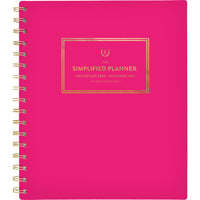 AT-A-GLANCE - Agenda scolaire hebdomadaire/mensuel Emily Ley 2024-2025 - 6 7/8 po x 8 7/8 po - rose - bilingue-Couverture en poly durable, rose