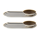 Maxwell & Williams - Noir Régence Plateau Ovale avec Plat Rond - 15 x 12 cm - Paquet de 2-Lavage des mains recommandé