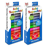 Pencil Grip - Kwik Stix Bâtons de peinture à la tempera solide, couleurs classiques, 12 par pack, 2 packs-Décaper, Tordre & Peinture