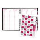 Brownline - 2026 Agenda CoilPro hebdomadaire/mensuel Couverture rigide avec Reliure spirale double - 11 po x 8-1/2 po - Noir - Anglais-Onglets laminés autocollants et pochette de rangement