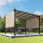 Outsunny - auvent de pergola rétractable 10 pi l x 12 pi L - brun clair-Structure en acier robuste pour une grande stabilité