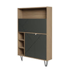 Nexera - Bureau mural Slim, Muscade et gris charbon-Meubles conçus et produits au Canada à partir de panneaux de particules et de MDF certifiés CARB II/FSC.  Item expédié en 24-48 heures après réception de la commande.  Assemblage requis