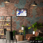Auston Matthews Toronto Maple Leafs Celebration sur toile - Toile encadree - 31" x 22"-Sous licence officielle de la LNH et de l'AJLNH