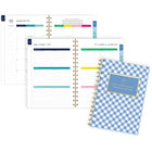AT-A-GLANCE - Agenda scolaire hebdomadaire/mensuel gingham Emily Ley 2024-2025 - 5 3/8 po x 8 1/2 po - bleu/blanc - bilingue-12 pages mensuelles avec onglet pour passer rapidement à n'importe quelle date