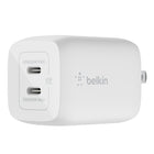 Belkin - Chargeur mural BoostCharge Pro 65 W à deux ports USB-C GaN-DURABLE ET PRÊT À VOYAGER : Le chargeur mural Belkin a été conçu avec la durabilité à l'esprit et présente une conception pratique, prête pour le voyage. Compact et léger, c'est le chargeur parfait pour la maison, le bureau, ou les déplacements