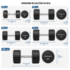 MotionGrey - Haltère  à poids fixe pour l’entraînement musculaire à domicile - 30 lb-7