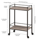 Hudson&Canal - Chariot-bar Barnes 23,5" de largeur - Chêne gris vieilli-8