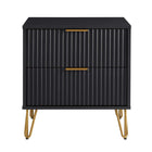 Manhattan Comfort - Table de nuit moderne DUMBO 20,07" à 2 tiroirs - Noir-Moderne-contemporain avec une touche de glamour - Table de nuit pour chambre et salon