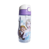 Danawares Disney Frozen Push Water Bottle - 500 ml-Straw folds in to keep it clean