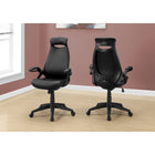 Monarch Specialties - 7276 Chaise De Bureau Multi-Position- Noir Simili-Cuir/-Garantie limitée de 5 ans pour les défauts de fabrication, pièces uniquement